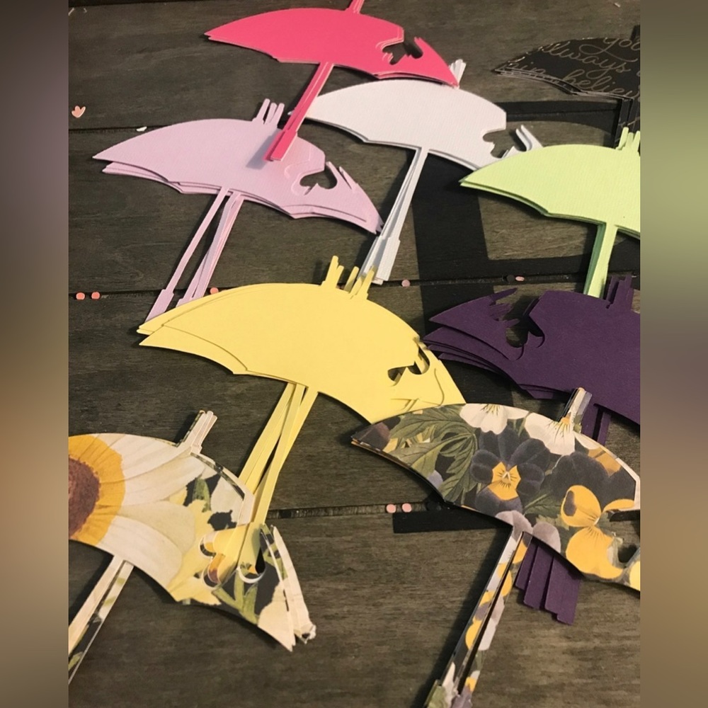 Set 24 Pcs Umbrella Ephemera Scrapbooking Journaling